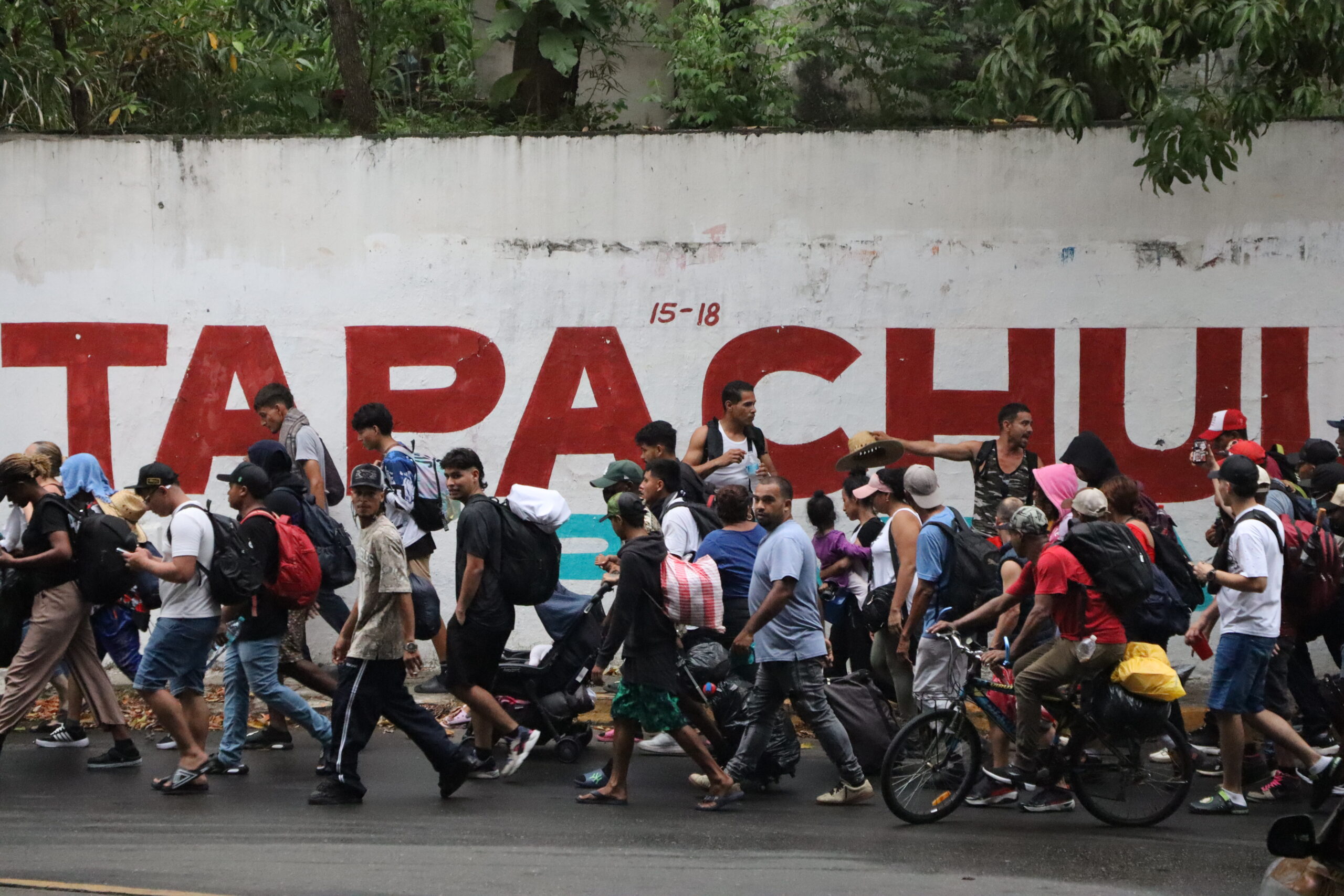 Caravana Niña: Migrants leave Tapachula in a caravan on Aug. 20, 2026.