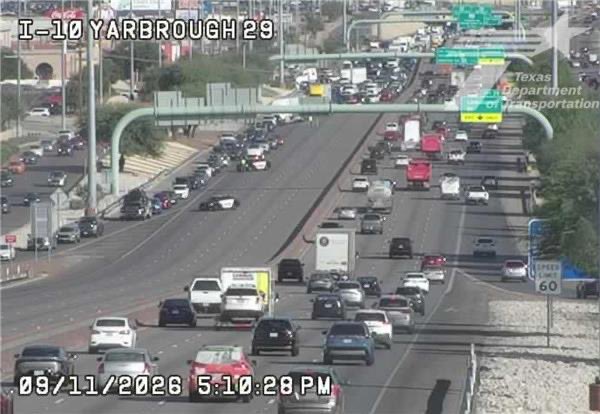 Westbound lanes of I-10 at Yarbrough are closed