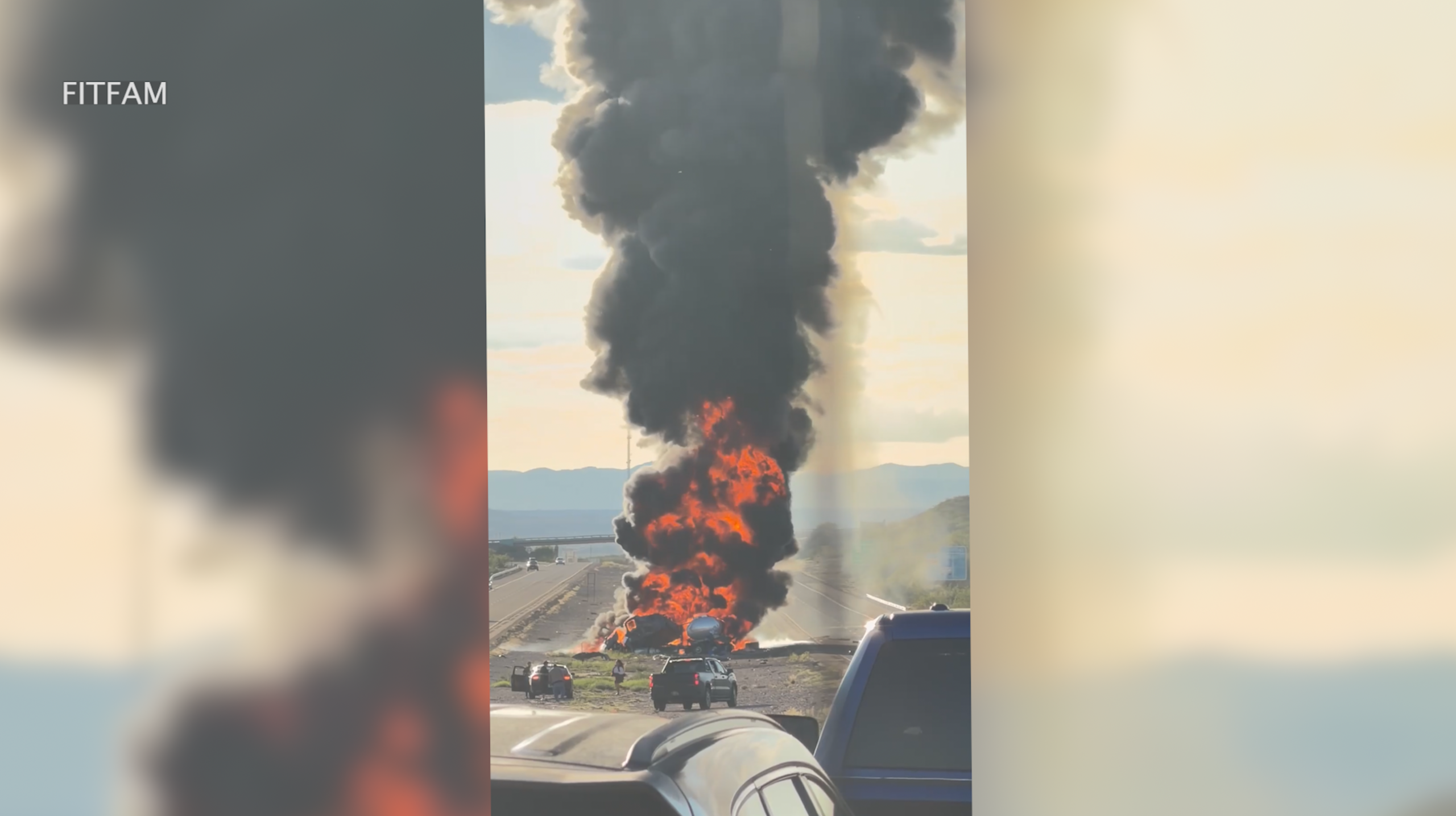 I-25 shut down after fuel truck crash
