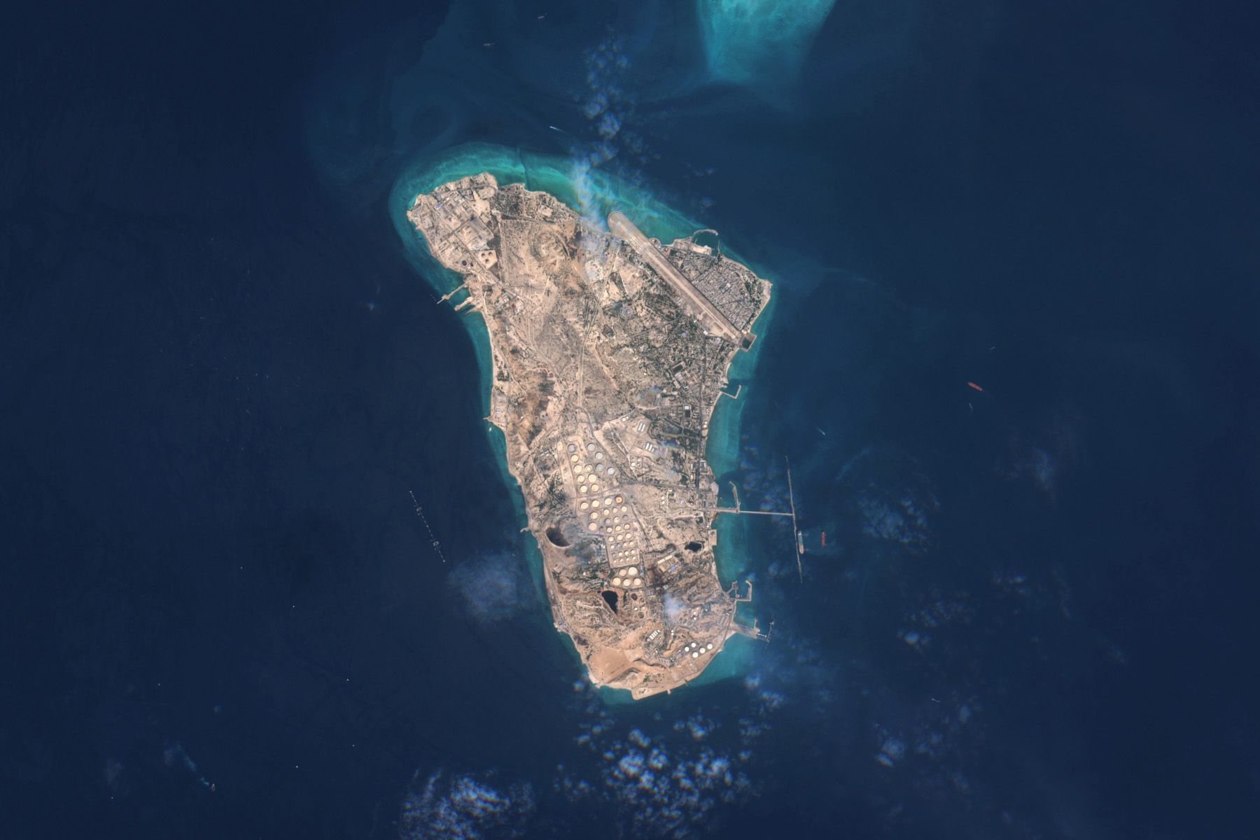 <i>Gallo Images/Orbital Horizon/Copernicus Sentinel Data 2024/Getty Images via CNN Newsource</i><br/>Satellite view of Kharg Island