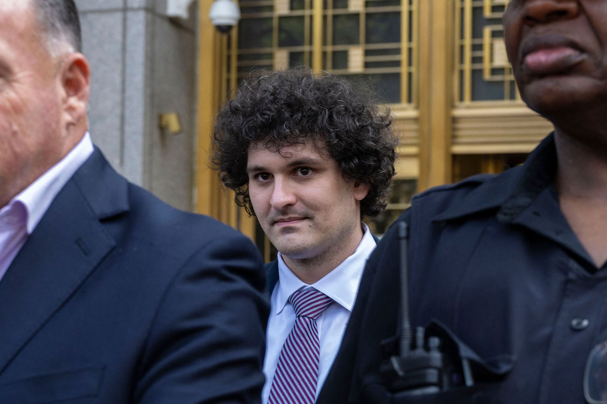 <i>Angela Weiss/AFP/Getty Images via CNN Newsource</i><br/>Sam Bankman-Fried leaves the Federal Courthouse in New York in July 2023 following a bail hearing ahead of his trial.