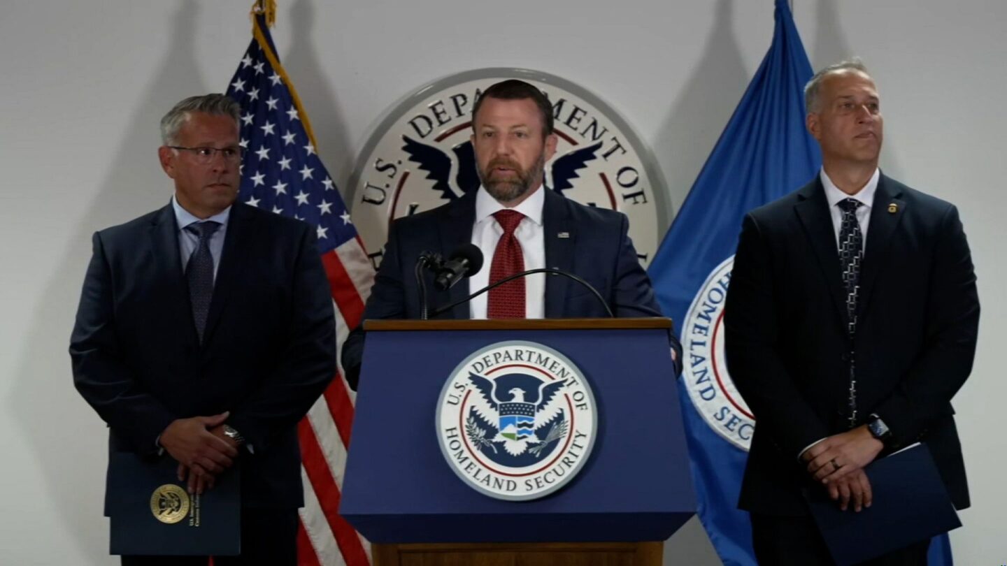 <i>Pool via CNN Newsource</i><br/>Secretary of Homeland Security Markwayne Mullin