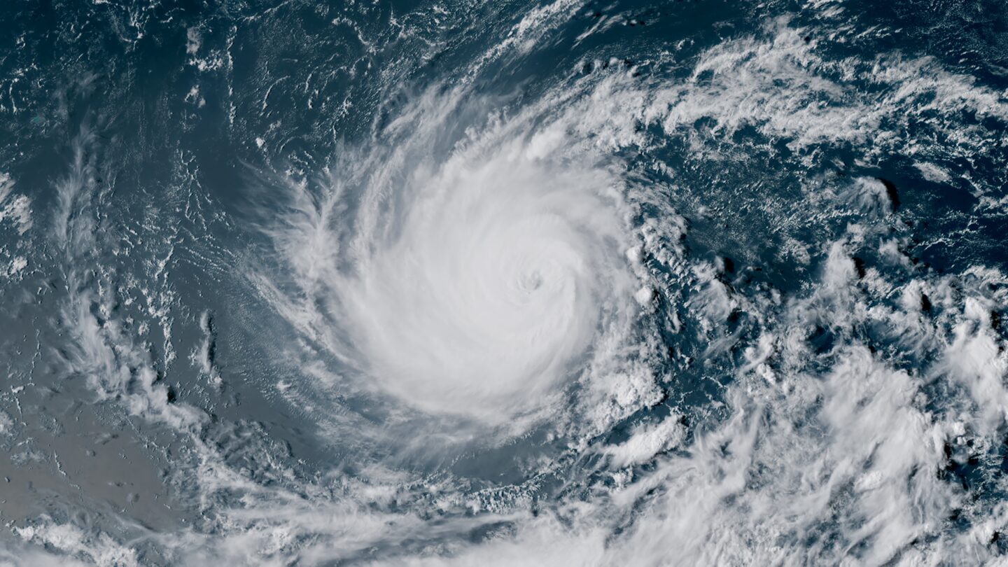<i>CIRA/CSU & NOAA via CNN Newsource</i><br/>Satellite imagery of Hurricane Lowell on Thursday evening.
