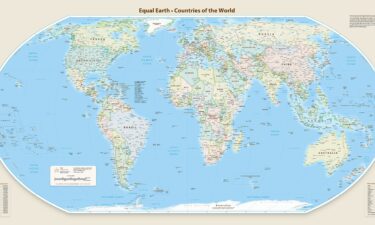 Detailed political world map in Mercator projection