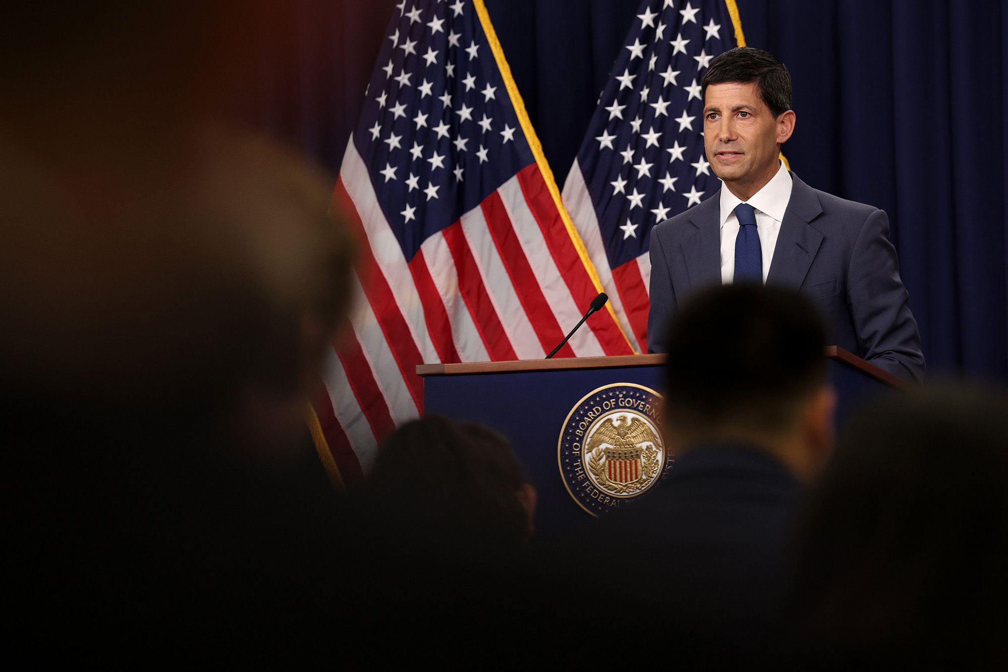 <i>Mandel Ngan/AFP/Getty Images via CNN Newsource</i><br/>A man walks past the US Treasury in Washington