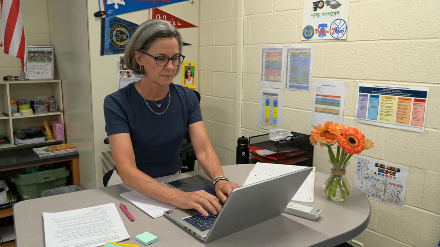 <i>CNN via CNN Newsource</i><br/>Marty Runzer in her Pennsylvania classroom.