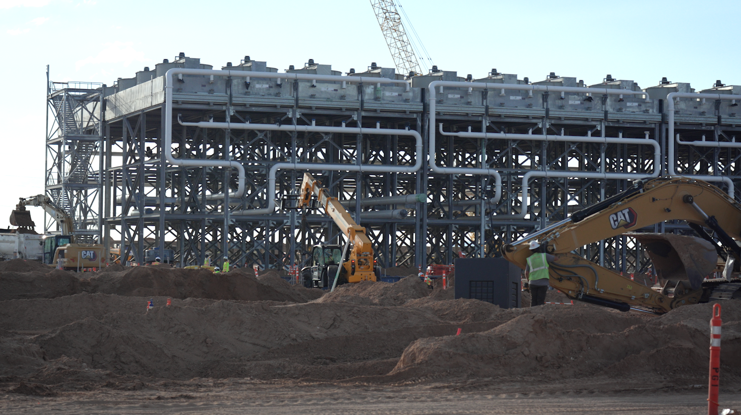 Construction of one of Project Jupiter's cooling centers.