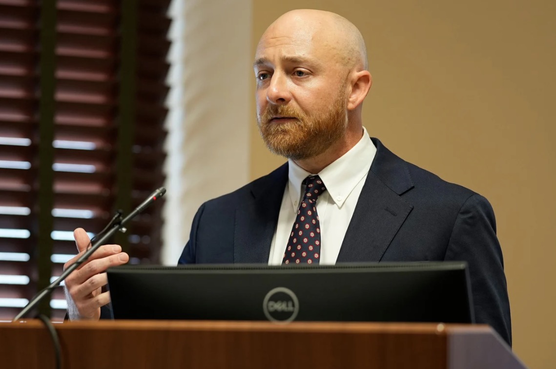 <i>George Walker IV/Pool/AP via CNN Newsource</i><br/>Tennessee Assistant Attorney General John W. Ayers speaks during the court hearing in Nashville on October 7.
