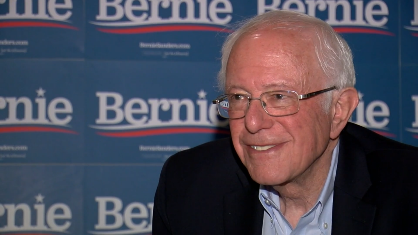 Bernie Sanders during an interview with ABC-7 in 2020.