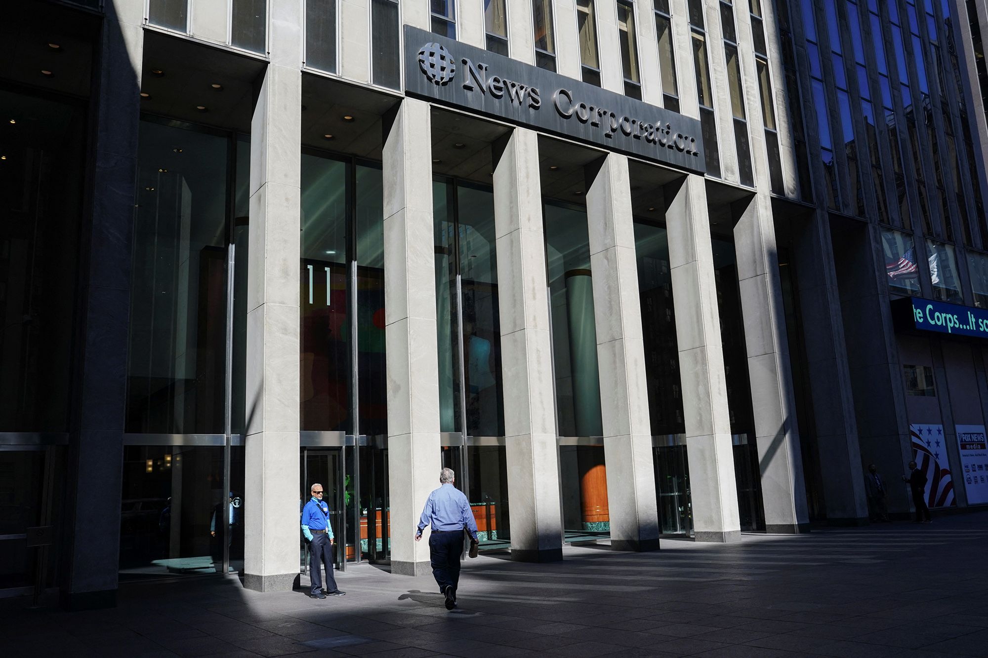<i>Bing Guan/Reuters via CNN Newsource</i><br/>A view of the News Corporation building in Manhattan