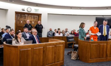 speaks at his sentencing hearing.