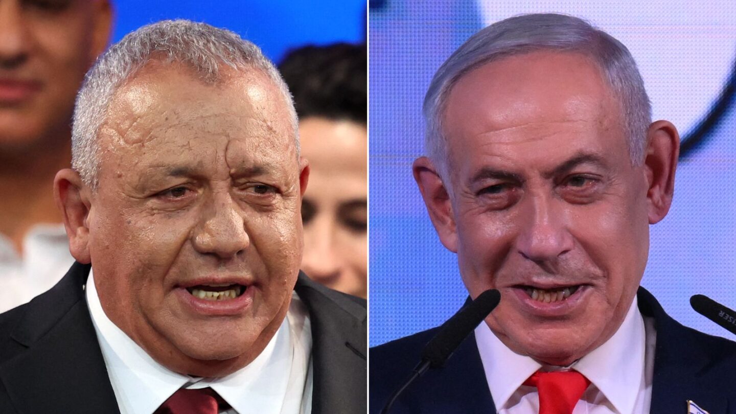 <i>Getty Images via CNN Newsource</i><br/>Former military chief Gadi Eisenkot and Prime Minister Benjamin Netanyahu