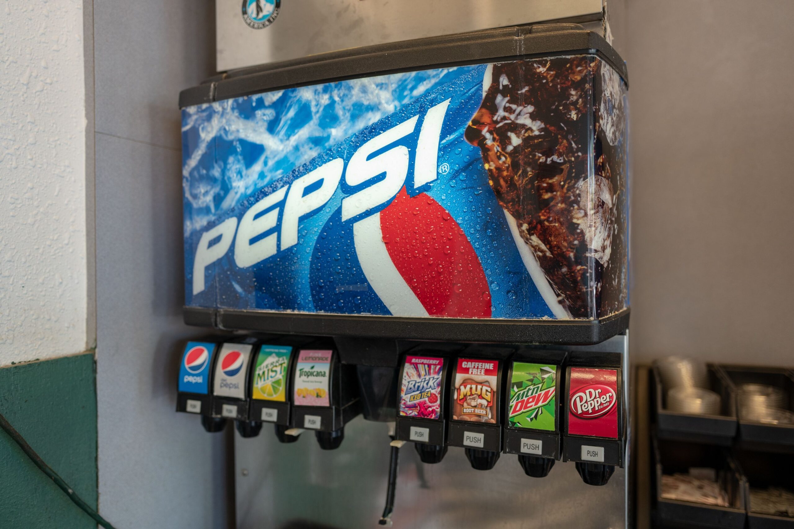 <i>Smith Collection/Gado/Archive Photos/Getty Images via CNN Newsource</i><br/>A soda fountain with PepsiCo products.
