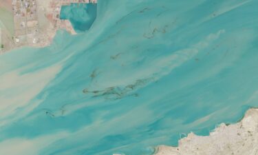 An oil well fire at the Greater Burhan oil field in Kuwait