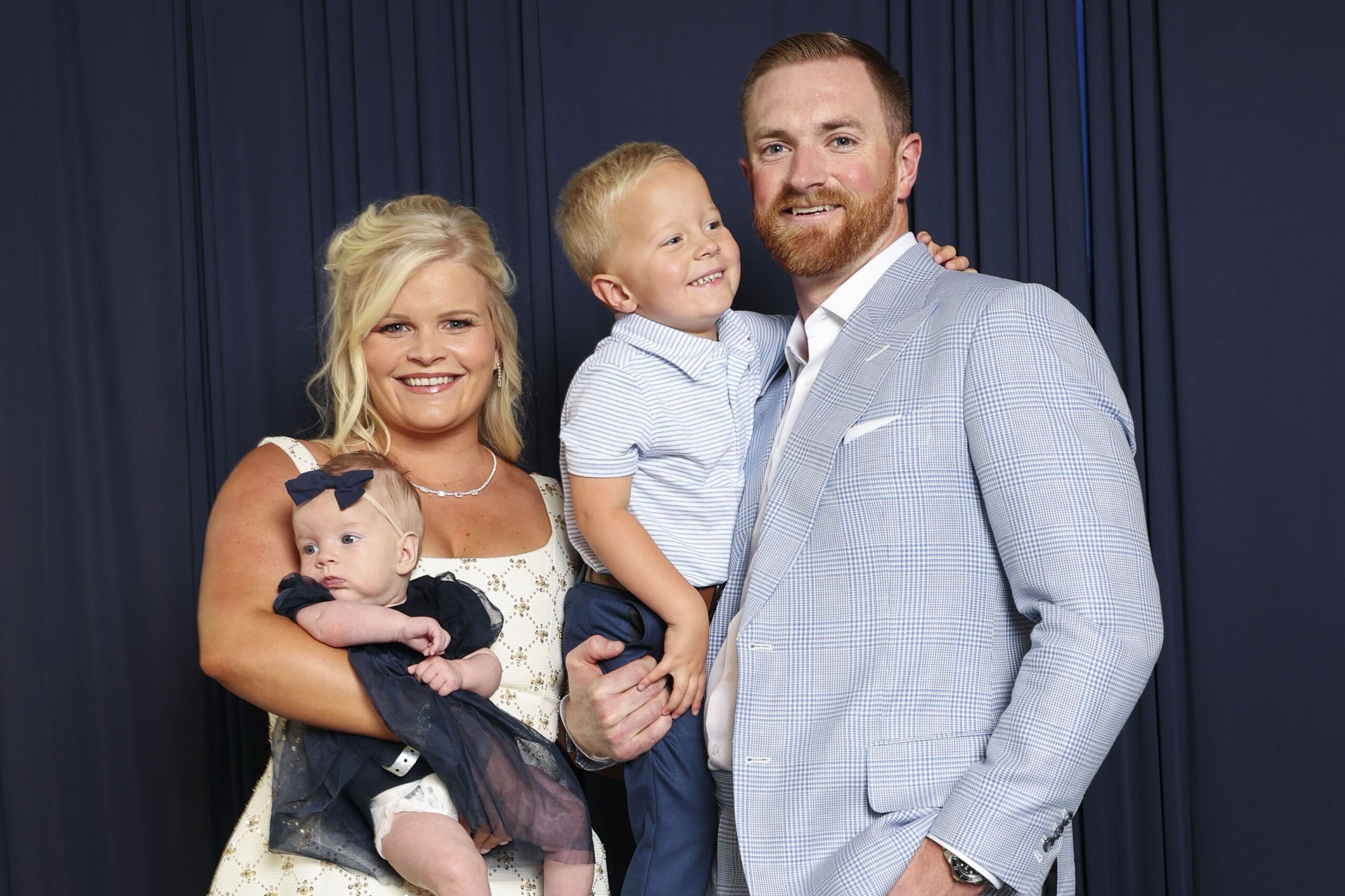 <i>Brian Rothmuller/Icon Sportswire/Getty Images via CNN Newsource</i><br/>Brianna and Mookie Betts stand with their children Kaj and Kynlee before a Los Angeles Dodgers home game in June. Brianna recently gave birth to another daughter