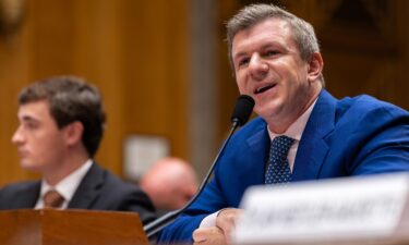 CEO of O’Keefe Media Group James O'Keefe speaks during a Senate Homeland Security and Governmental Affairs Committee hearing on exposing fraud in Dirksen Senate Office Building on July 15